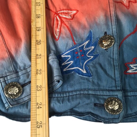 Alex Ku Jacket Womens Small Embroidered Boho Button Up Festival Floral - Picture 7 of 13